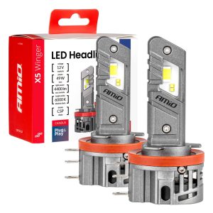 Amio - Λαμπτήρες LED Φώτων Εμπρός τύπου H15 βάση PGJ23t-1 τάση λειτουργίας 12V απόδοσης 45W (4400lm) X5 Series WINGER 6000K Plug & Play για Επιβατικά Αυτοκίνητα - 2 τεμ. (04685/AM)