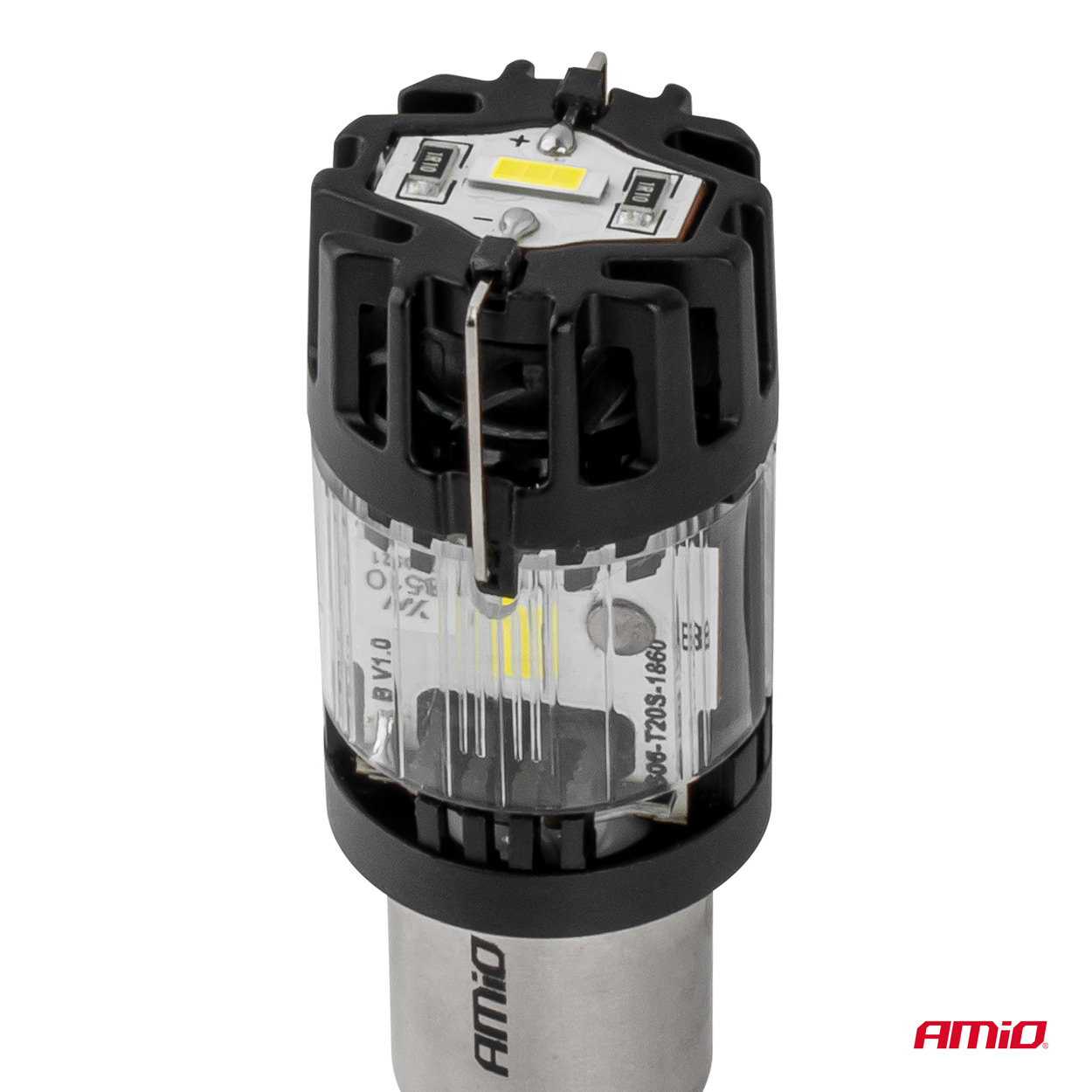 Εικόνα 3 από 5 — Amio – Λαμπτήρες LED τύπου P21W βάση BA15s τάση λειτουργίας 12V απόδοσης 66W (4800lm) LumiTec Series FULL CANBUS Μονοπολικό CSP 6500K Plug & Play για Επιβατικά Αυτοκίνητα – 2 τεμ. (04688/AM)