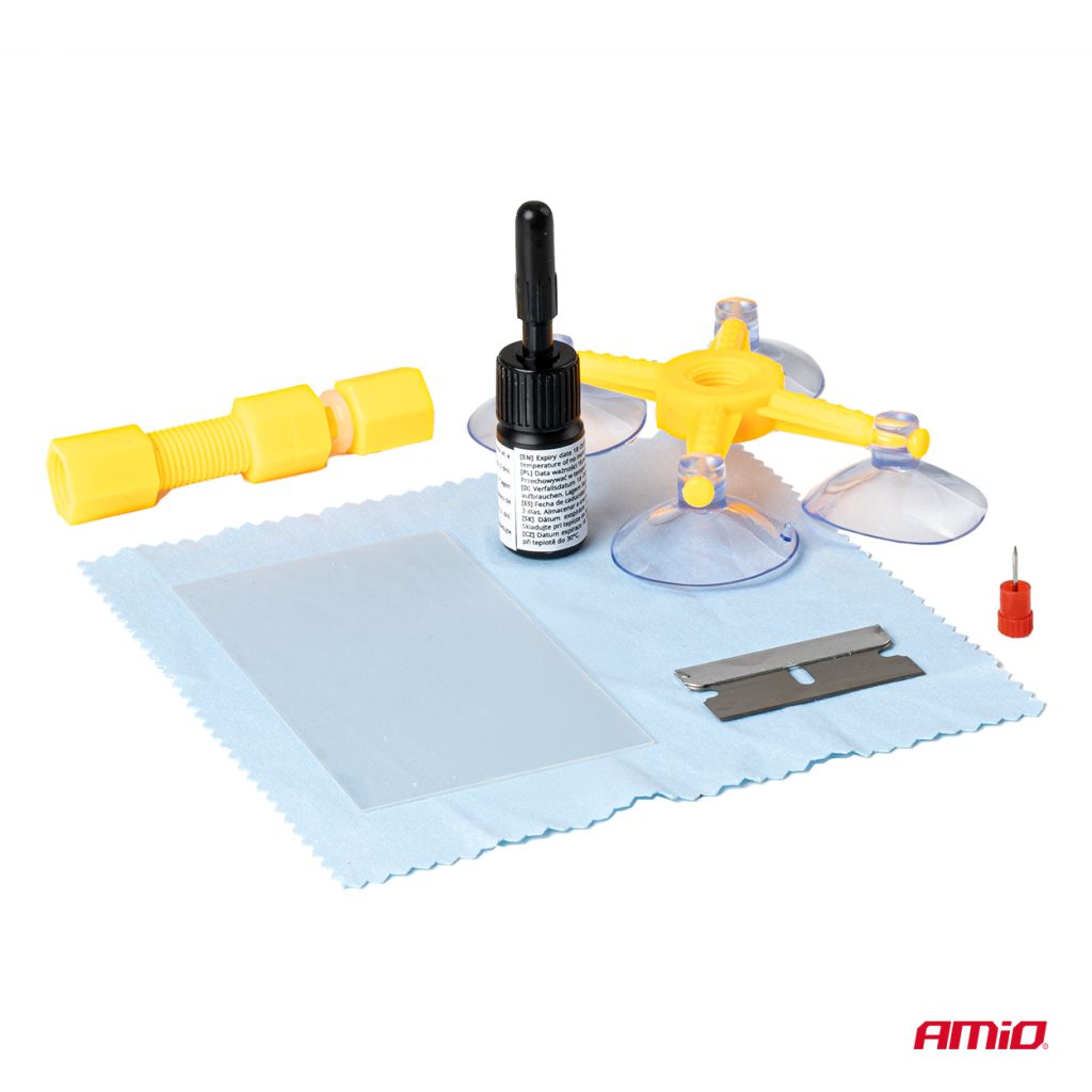 Εικόνα 2 από 6 — Amio – Kit Επισκευής Παρμπρίζ & Τζαμιών με Ρητίνη Heavy Duty για Ασφαλή Εγκατάσταση & Καθημερινή Χρήση – 1 Κιτ (04792/AM)