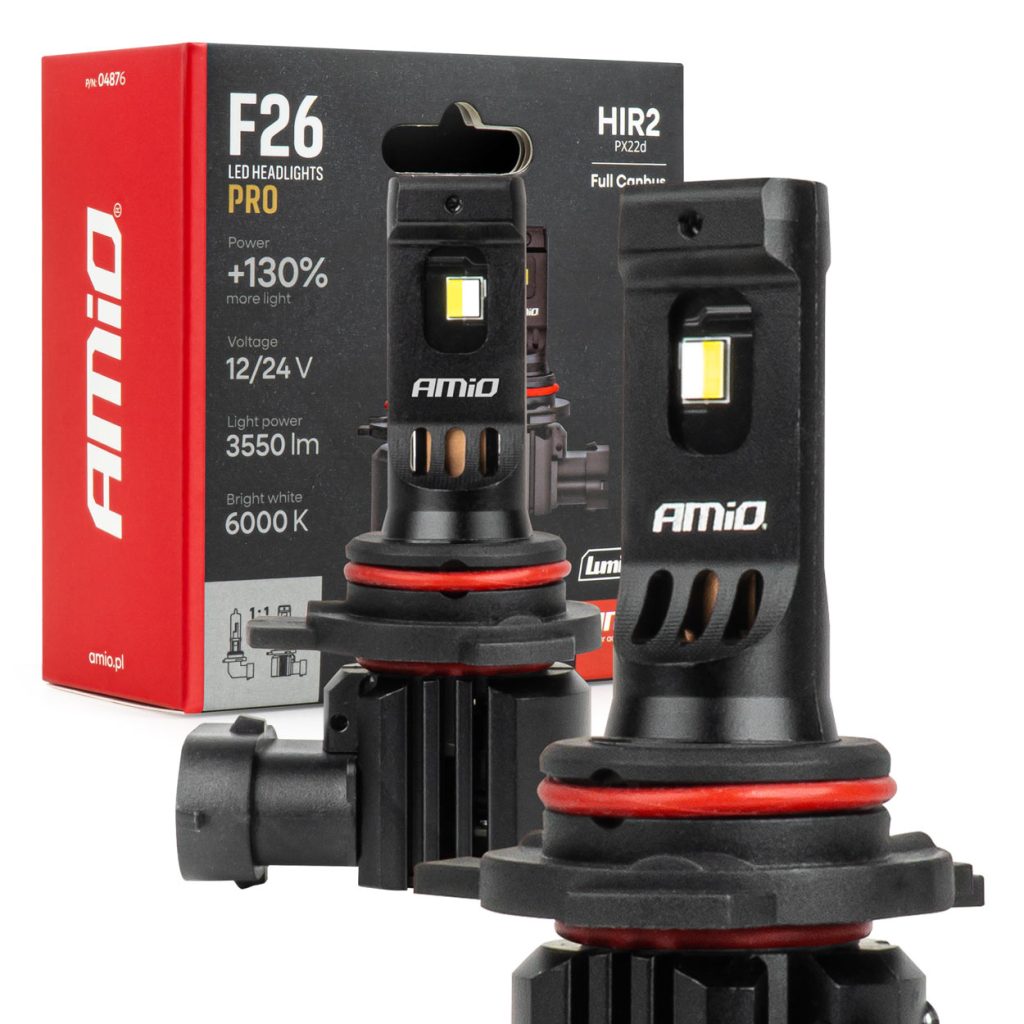 Εικόνα 1 από 7 — AMiO – Λάμπες LED F26 Pro Series HIR2 9012 12/24V 68W 2900-3550lm 6.000K Full Can-Bus Plug&Play – 2 Τεμ. (04876/AM)