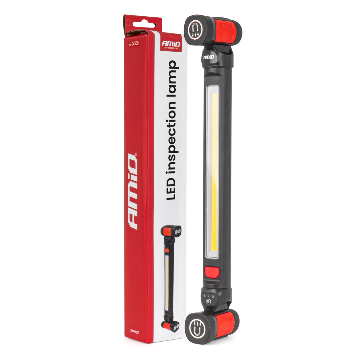 Εικόνα 1 από 8 — Amio – Φακός Εργασίας LED COB 10W USB-C 4400mAh με Διπλό Γάντζο & Μαγνήτη για Ισχυρό Φωτισμό & Μέγιστη Ευελιξία – 1 Τεμ. (04505/AM)