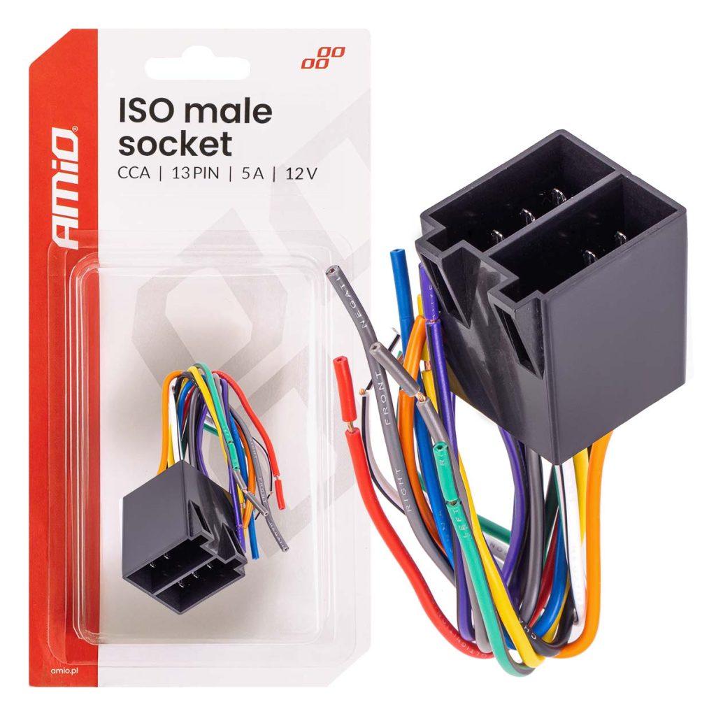 Εικόνα 1 από 5 — Amio – Φίσα ISO 13PIN Αρσενική CCA 12V 5A για Σταθερή Σύνδεση & Αξιόπιστη Λειτουργία Φωτισμού – 1 Τεμ. (04445/AM)