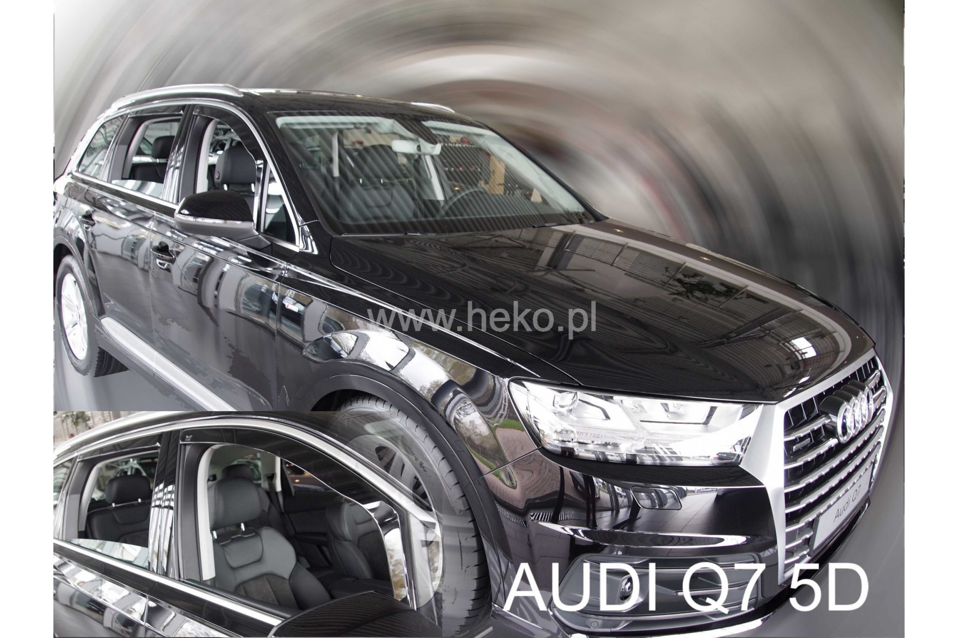 Εικόνα 1 από 6 — ΑΝΕΜΟΘΡΑΥΣΤΕΣ ΓΙΑ AUDI Q7 5D 2015+  ΣΕΤ ΑΥΤΟΚΙΝΗΤΟΥ ΑΠΟ ΕΥΚΑΜΠΤΟ ΦΙΜΕ ΠΛΑΣΤΙΚΟ HEKO – 4 ΤΕΜ.