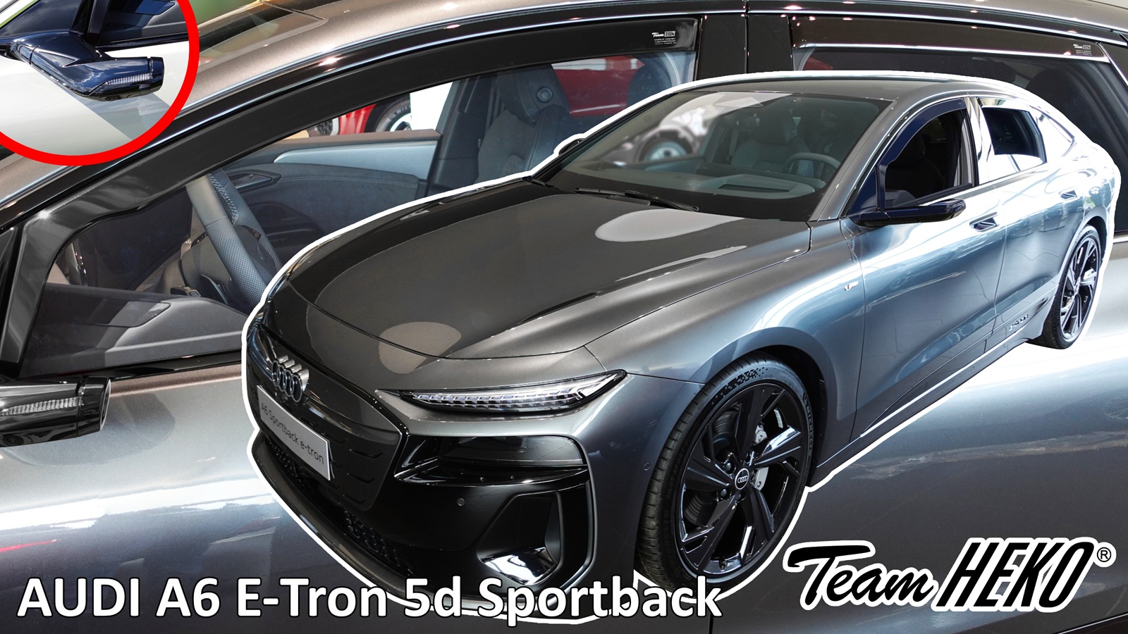 Εικόνα 1 από 4 — Heko – Ανεμοθραύστες για Audi A6 E-Tron 5 Doors Sportback (έκδοση με κάμερες) 2024+ Σετ Αυτοκινήτου Απο Εύκαμπτο Φιμέ Πλαστικό – 4 τεμ. (ΑΝΕΜ.SET10296)