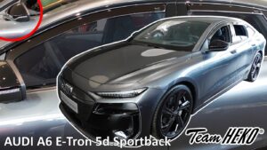 Heko - Ανεμοθραύστες για Audi A6 E-Tron 5 Doors Sportback (έκδοση με καθρέπτες) 2024+ Σετ Αυτοκινήτου Απο Εύκαμπτο Φιμέ Πλαστικό - 4 τεμ. (ΑΝΕΜ.SET10299)