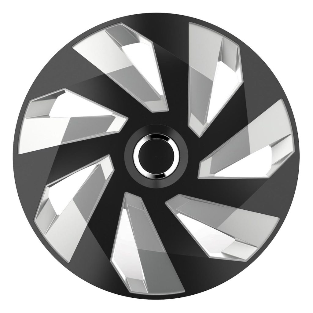 Εικόνα 1 από 1 — Amio – ΤΑΣΙΑ 16″ HUBCAP VECTOR RC SILVER BLACK – 4 ΤΕΜ. (5247/AM)