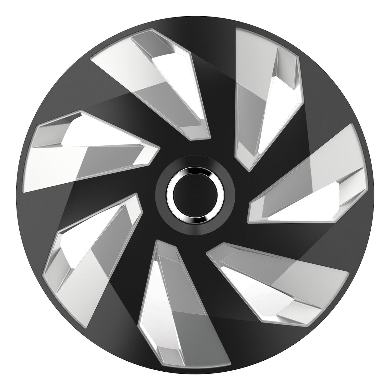 Εικόνα 1 από 1 — Amio – ΤΑΣΙΑ 16″ HUBCAP VECTOR RC SILVER BLACK – 4 ΤΕΜ. (5247/AM)