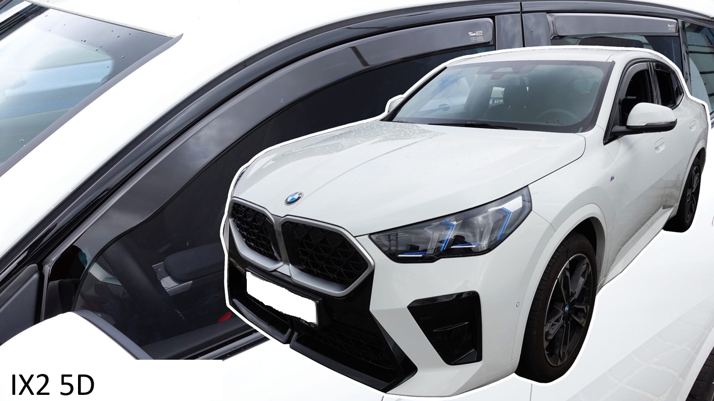 Εικόνα 1 από 4 — Heko – Ανεμοθραύστες για BMW IX2 5 Doors 2023+ Σετ Αυτοκινήτου Απο Εύκαμπτο Φιμέ Πλαστικό – 4 τεμ. (ΑΝΕΜ.SET11011-1)