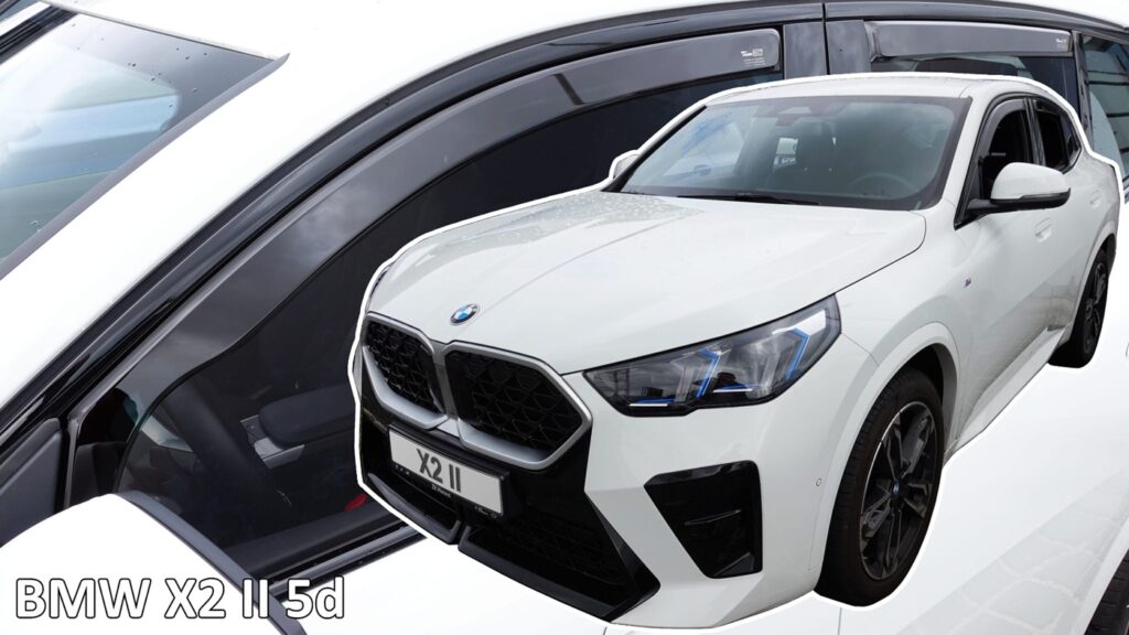 Εικόνα 1 από 4 — Heko – Ανεμοθραύστες για BMW X2 II U10 5 Doors 2023+ Σετ Αυτοκινήτου Απο Εύκαμπτο Φιμέ Πλαστικό – 4 τεμ. (ΑΝΕΜ.SET11011)
