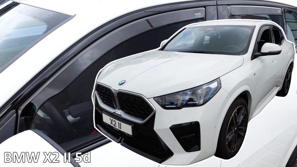 Εικόνα 1 από 4 — Heko – Ανεμοθραύστες για BMW X2 II U10 5 Doors 2023+ Σετ Αυτοκινήτου Απο Εύκαμπτο Φιμέ Πλαστικό – 4 τεμ. (ΑΝΕΜ.SET11011)