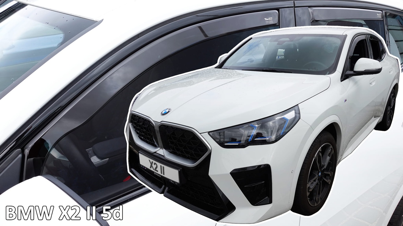 Εικόνα 1 από 4 — Heko – Ανεμοθραύστες για BMW X2 II U10 5 Doors 2023+ Σετ Αυτοκινήτου Απο Εύκαμπτο Φιμέ Πλαστικό – 4 τεμ. (ΑΝΕΜ.SET11011)