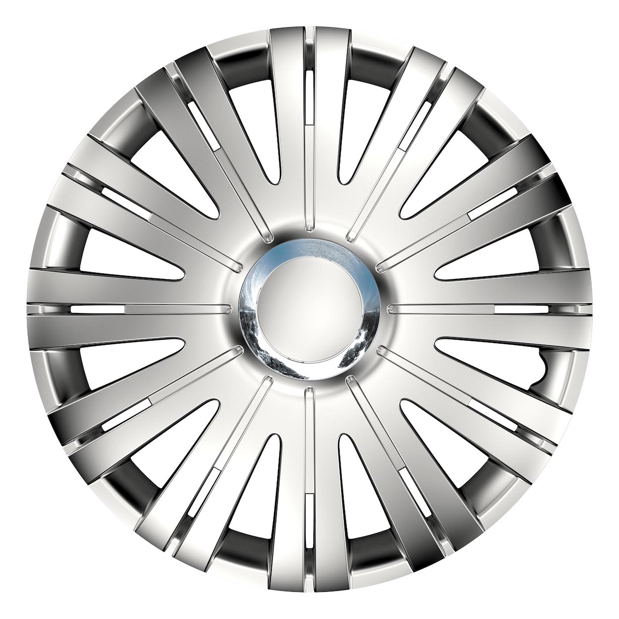 Εικόνα 1 από 1 — Amio – Τάσι τροχού (Hubcap) RC Active 14” σε Ασημί χρώμα με διάμετρο σήματος 7.5cm – 1 Τεμ. (11532/AM)