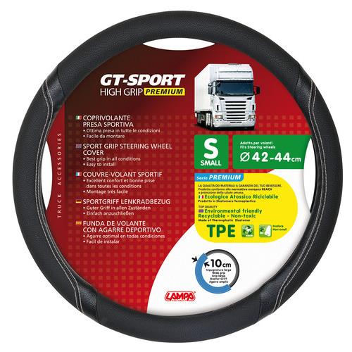 Εικόνα 1 από 1 — Κάλυμμα Τιμονιού Φορτηγού GT-SPORT Μαύρο με Ασημί Ραφή – 42/44 cm small