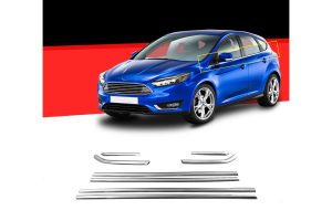 TRIM ΠΑΡΑΘΥΡΩΝ ΑΝΟΞ.ΑΤΣΑΛΙ ΧΡΩΜΙΟ S-DIZAYN ΓΙΑ FORD FOCUS 5D HB 2011+ - 8ΤΕΜ