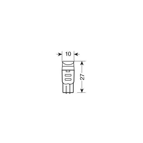 Εικόνα 3 από 4 — T10 W5W 12V W2,1×9,5d 70lm MEGA-LED 3 ΛΕΥΚΟ ΦΩΣ 10x27mm 2ΤΕΜ.