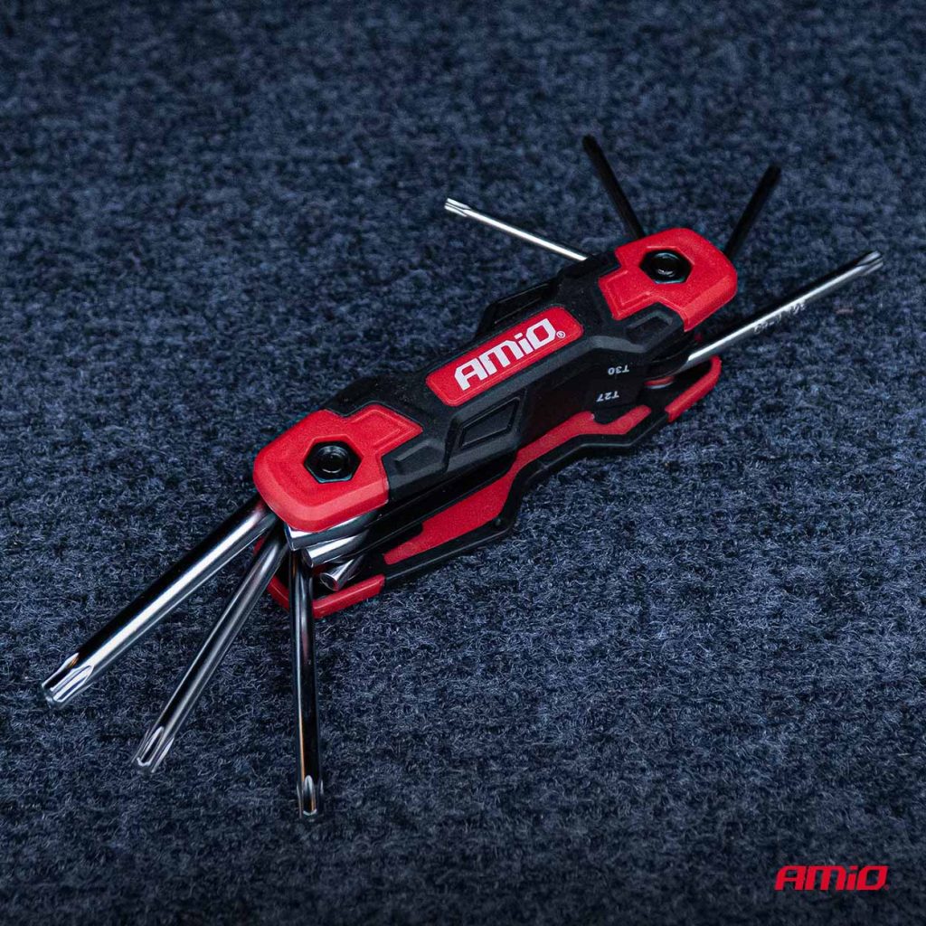 Εικόνα 2 από 5 — Amio – Πτυσσόμενα Κλειδιά TORX CR-V T9-T40 Πολυεργαλείο Heavy Duty για Σταθερή Εφαρμογή στη Βίδα & Καθημερινή Χρήση – 1 Τεμ. (04789/AM)