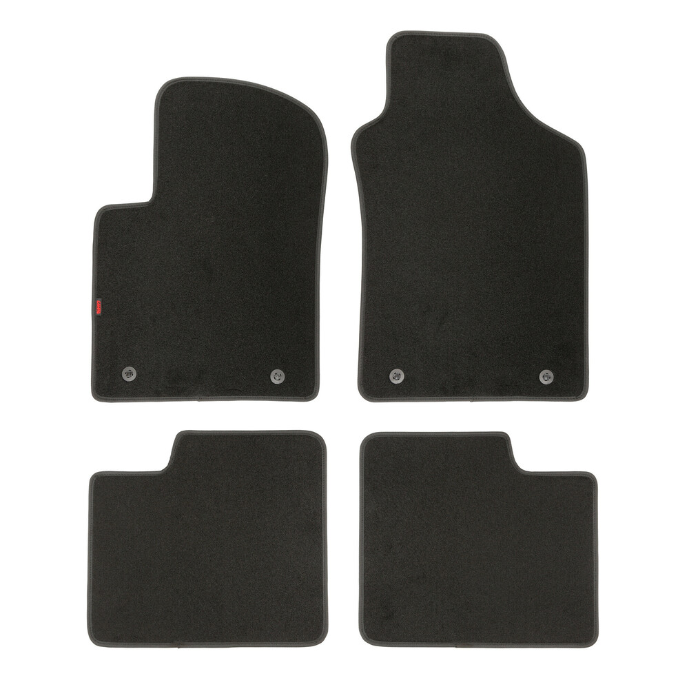 Εικόνα 1 από 1 — Lampa – Πατάκια μοκέτα μαύρα για Fiat 500 3d 07/07>11/24 για προστασία του εσωτερικού από βρωμιά νερό και φθορές, με αντιολισθητικό σχεδιασμό και σταθερή εφαρμογή για ασφαλή συγκράτηση στο δάπεδο του οχήματος – 4 τεμ. (L2338.2)