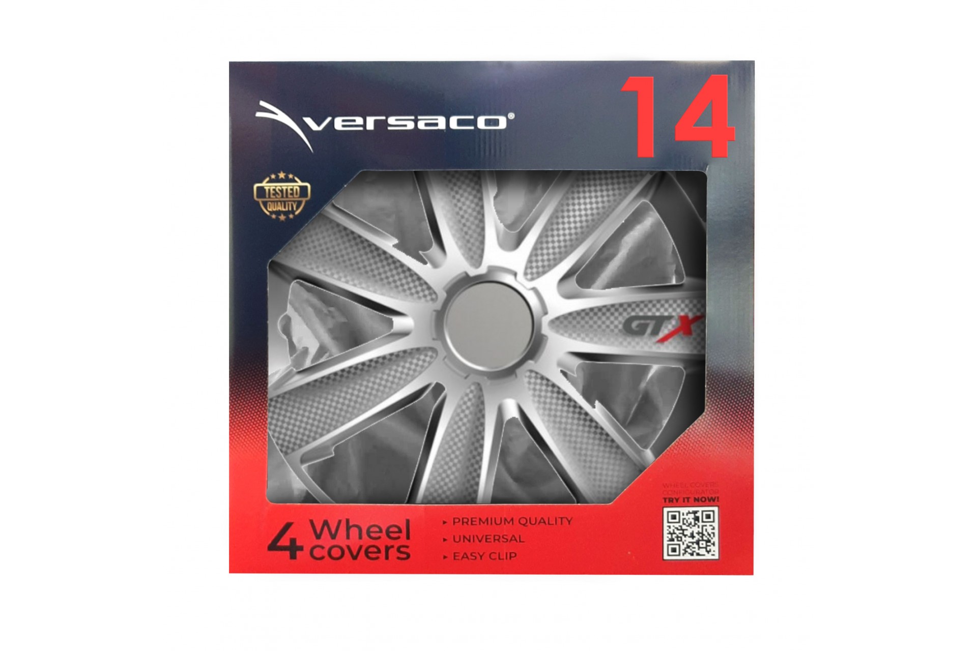 Εικόνα 2 από 2 — Amio – ΤΑΣΙΑ 14″ VERSACO GTX SILVER CARBON ΣΕΤ 4 ΤΕΜ ΣΕ ΚΟΥΤΙ (2666/AM)