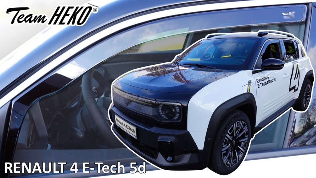 Εικόνα 1 από 2 — Heko – Ανεμοθράυστες για Renault 4 E-Tech Electric 5 Doors 2025+ Ζευγάρι Απο Εύκαμπτο Φιμέ Πλαστικό – 2 τεμ. (ΑΝΕΜ.27037)