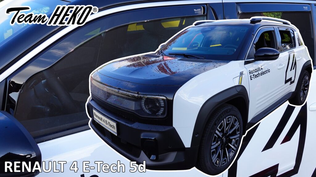 Εικόνα 1 από 4 — Heko – Ανεμοθραύστες για Renault 4 E-Tech Electric 5 Doors 2025+ ΣΕΤ ΑΝΕΜΟΘΡΑΥΣΤΕΣ (4ΤΕΜ) Σετ Αυτοκινήτου Απο Εύκαμπτο Φιμέ Πλαστικό – 4 τεμ. (ΑΝΕΜ.SET27038)
