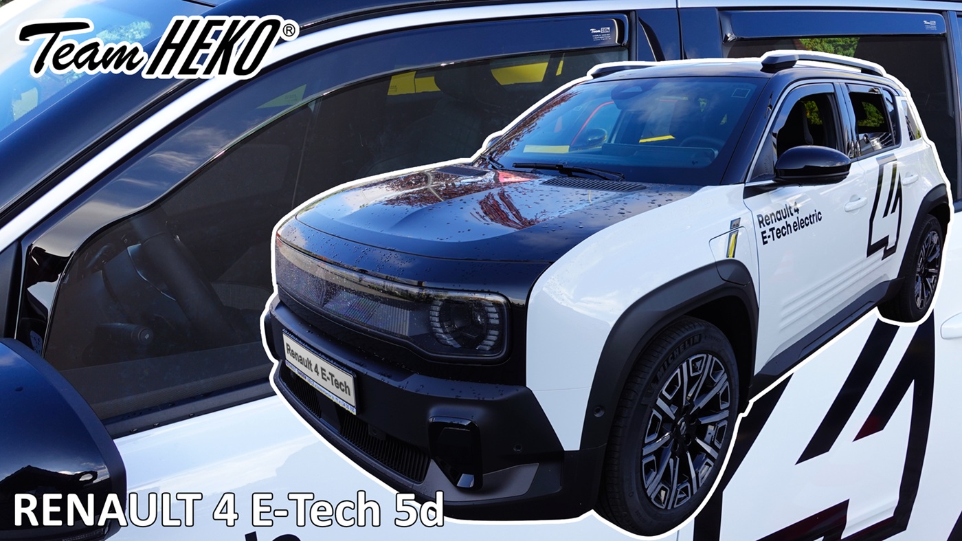 Εικόνα 1 από 4 — Heko – Ανεμοθραύστες για Renault 4 E-Tech Electric 5 Doors 2025+ ΣΕΤ ΑΝΕΜΟΘΡΑΥΣΤΕΣ (4ΤΕΜ) Σετ Αυτοκινήτου Απο Εύκαμπτο Φιμέ Πλαστικό – 4 τεμ. (ΑΝΕΜ.SET27038)