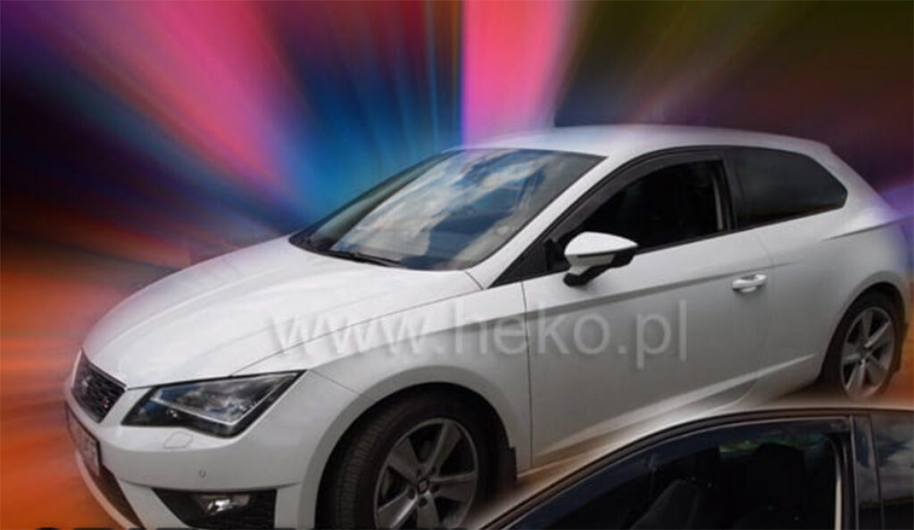 Εικόνα 1 από 5 — ΑΝΕΜΟΘΡΑΥΣΤΕΣ ΓΙΑ SEAT LEON 3 3D 2013R+  ΖΕΥΓΑΡΙ ΑΥΤΟΚΙΝΗΤΟΥ ΑΠΟ ΕΥΚΑΜΠΤΟ ΦΙΜΕ ΠΛΑΣΤΙΚΟ HEKO – 2 ΤΕΜ.