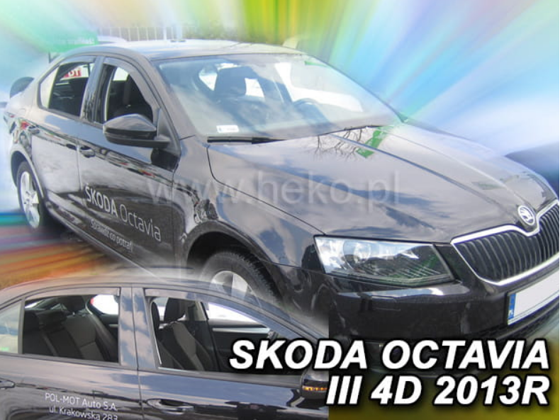 Εικόνα 1 από 5 — ΑΝΕΜΟΘΡΑΥΣΤΕΣ ΓΙΑ SKODA OCTAVIA 3 A7 4/5D 2013+  LTB ΣΕΤ ΑΥΤΟΚΙΝΗΤΟΥ ΑΠΟ ΕΥΚΑΜΠΤΟ ΦΙΜΕ ΠΛΑΣΤΙΚΟ HEKO – 4 ΤΕΜ.