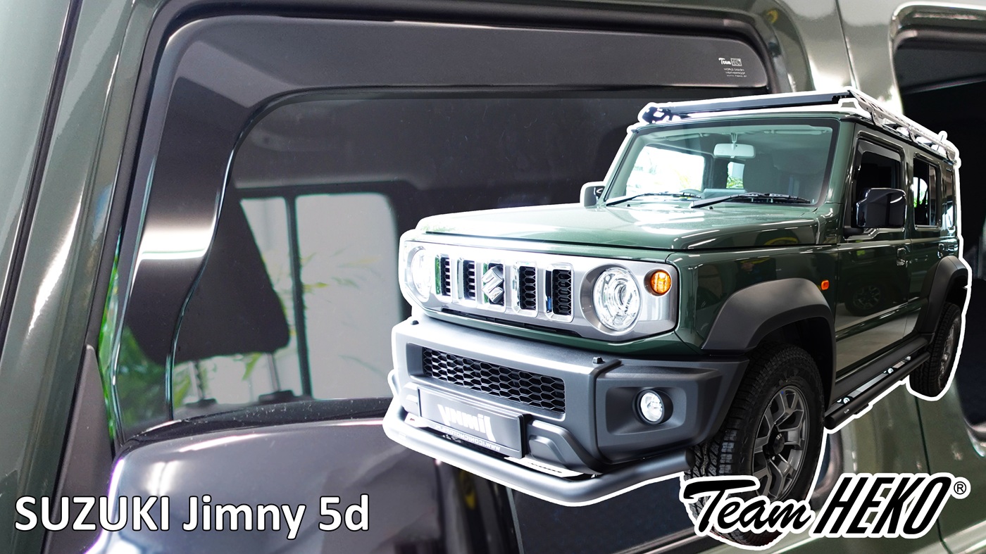 Εικόνα 1 από 2 — Heko – Ανεμοθραύστες για Suzuki Jimny 5 Doors 2023+ Ζευγάρι Απο Εύκαμπτο Φιμέ Πλαστικό – 2 τεμ. (ΑΝΕΜ.28662)