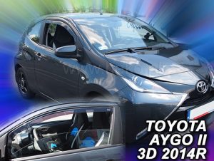 ΑΝΕΜΟΘΡΑΥΣΤΕΣ ΓΙΑ TOYOTA AYGO 3D 2014+ ΖΕΥΓΑΡΙ ΑΥΤΟΚΙΝΗΤΟΥ ΑΠΟ ΕΥΚΑΜΠΤΟ ΦΙΜΕ ΠΛΑΣΤΙΚΟ HEKO - 2 ΤΕΜ.