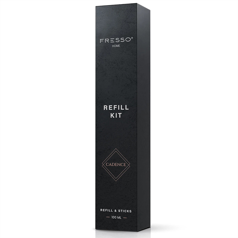 Εικόνα 2 από 4 — Fresso – Κιτ Αναπλήρωσης με Άρωμα Cadence 100 ml Premium Home Refill Kit και 6 Μαύρα Στικ από Fiberglass για Αρωματικό Χώρου Reed Diffuser – 1 Τεμ. (390037/FRE)
