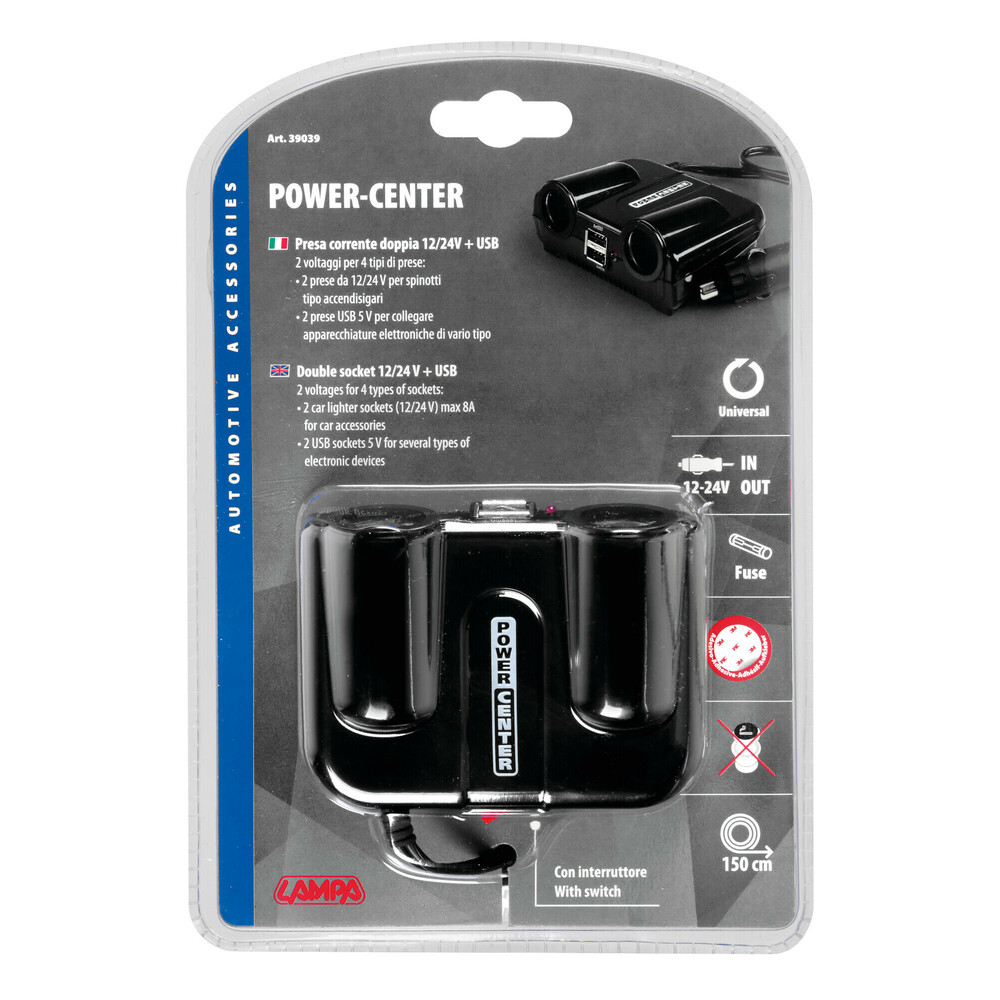 Εικόνα 2 από 6 — ΑΝΤΑΠΤΟΡΑΣ 2ΠΛΟΣ ΑΝΑΠΤΗΡΑ + 2USB 12/24V