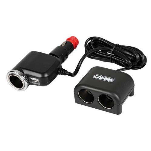 Εικόνα 1 από 3 — ΑΝΤΑΠΤΟΡΑΣ ΑΝΑΠΤΗΡΑ 3 ΘΕΣΕΩΝ+USB 10A ΜΕ ΚΑΛΩΔΙΟ 200cm 12/24V DUO 3in1