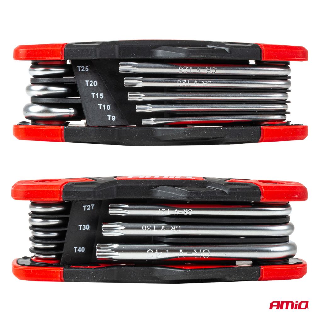 Εικόνα 4 από 5 — Amio – Πτυσσόμενα Κλειδιά TORX CR-V T9-T40 Πολυεργαλείο Heavy Duty για Σταθερή Εφαρμογή στη Βίδα & Καθημερινή Χρήση – 1 Τεμ. (04789/AM)