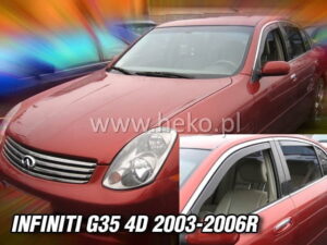 Heko - Ανεμοθραύστες Παραθύρων Για Infiniti G35 (V35) 2003 > 2006 4πορτο Sedan υλικό Acrylic Χρώμα Φιμέ - 2 τεμ. (ΑΝΕΜ.21507)