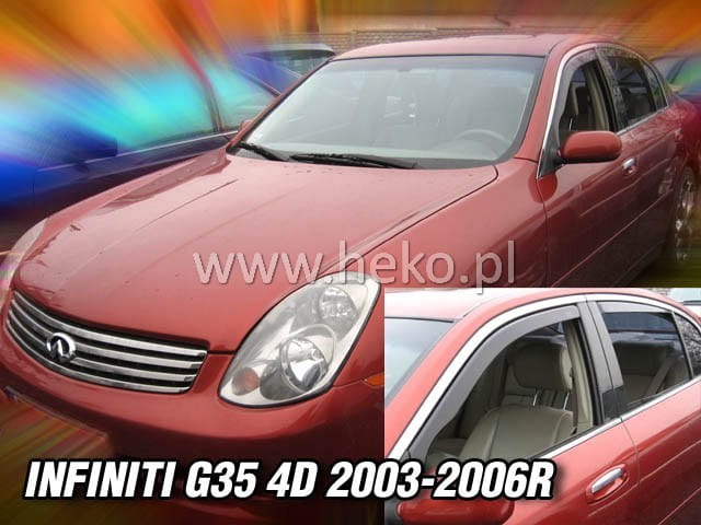 Εικόνα 1 από 5 — Heko – Ανεμοθραύστες Παραθύρων Για Infiniti G35 (V35) 2003 > 2006 4πορτο Sedan υλικό Acrylic Χρώμα Φιμέ – 2 τεμ. (ΑΝΕΜ.21507)