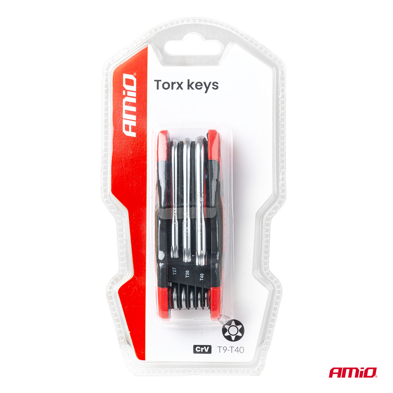 Εικόνα 5 από 5 — Amio – Πτυσσόμενα Κλειδιά TORX CR-V T9-T40 Πολυεργαλείο Heavy Duty για Σταθερή Εφαρμογή στη Βίδα & Καθημερινή Χρήση – 1 Τεμ. (04789/AM)