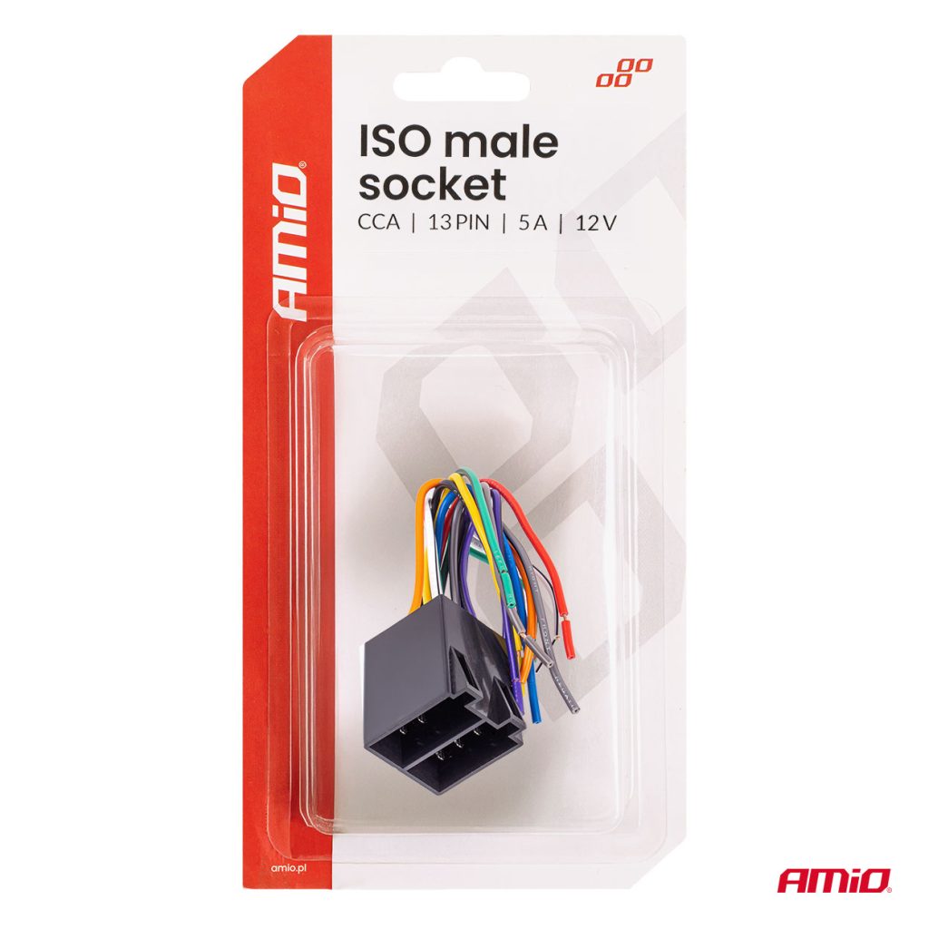 Εικόνα 5 από 5 — Amio – Φίσα ISO 13PIN Αρσενική CCA 12V 5A για Σταθερή Σύνδεση & Αξιόπιστη Λειτουργία Φωτισμού – 1 Τεμ. (04445/AM)