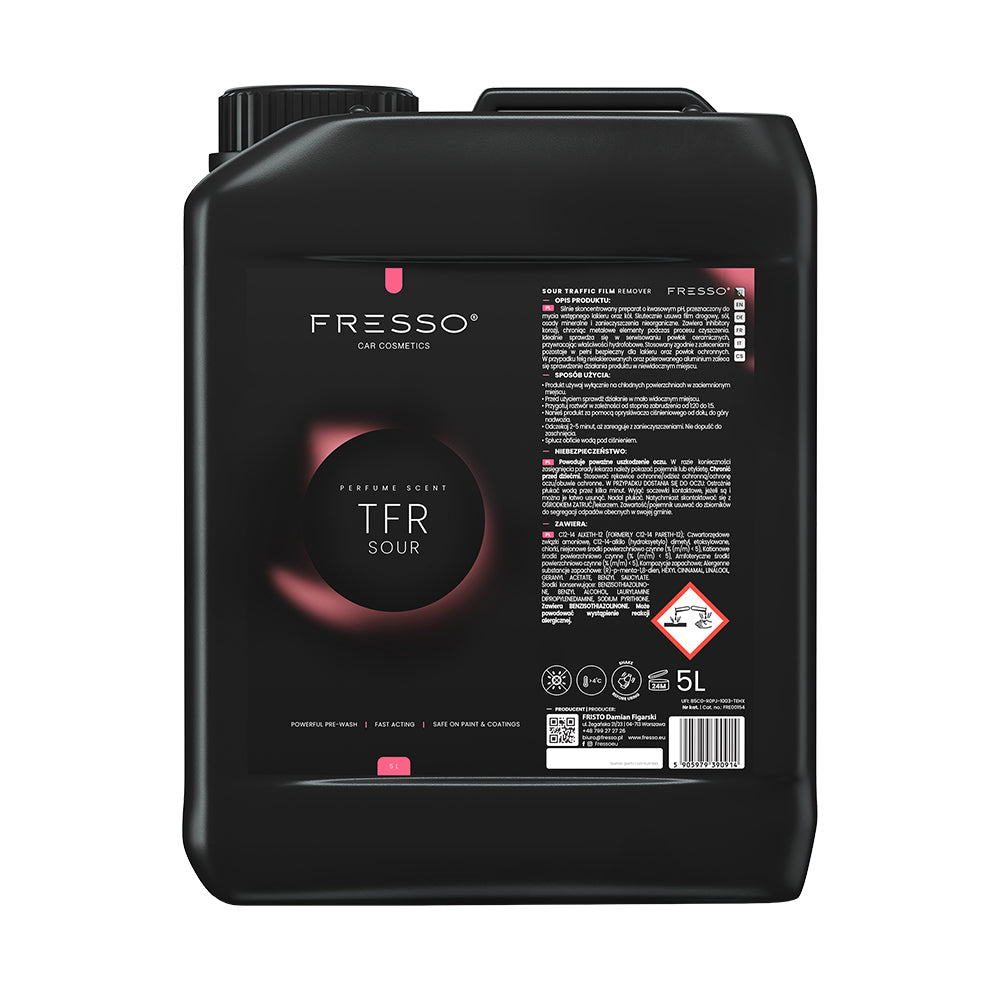 Εικόνα 1 από 1 — Fresso – Καθαριστικό Πρόπλυσης Αυτοκινήτου TFR Sour 5 L με Όξινο pH για Βαφή, Ζάντες και Κεραμικές Επιστρώσεις με Αραίωση έως 1:20 – 1 Τεμ. (390914/FRE)