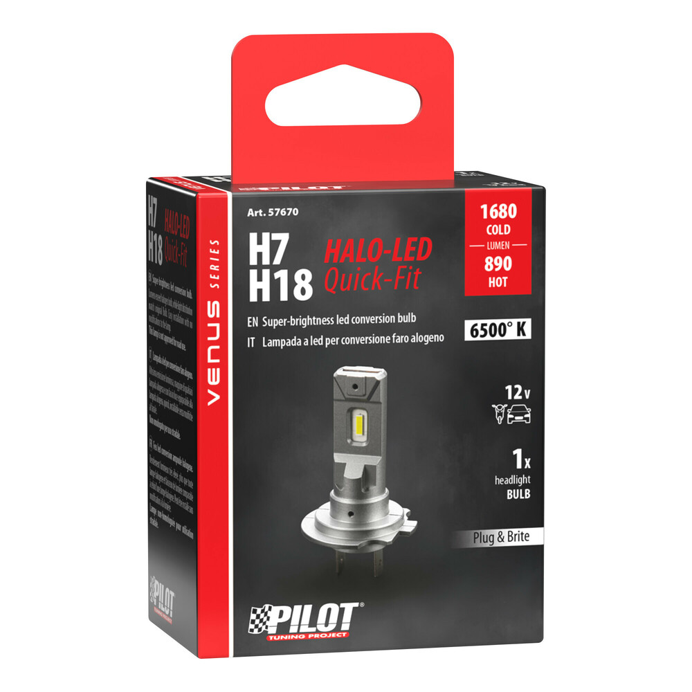Εικόνα 3 από 3 — Lampa – LED Λάμπα Αυτοκινήτου Halo Venus Series H7 / H18 12V 13W Quick-Fit – Υψηλής Φωτεινότητας, Fanless Technology – 1 τεμ. (L5767.0)