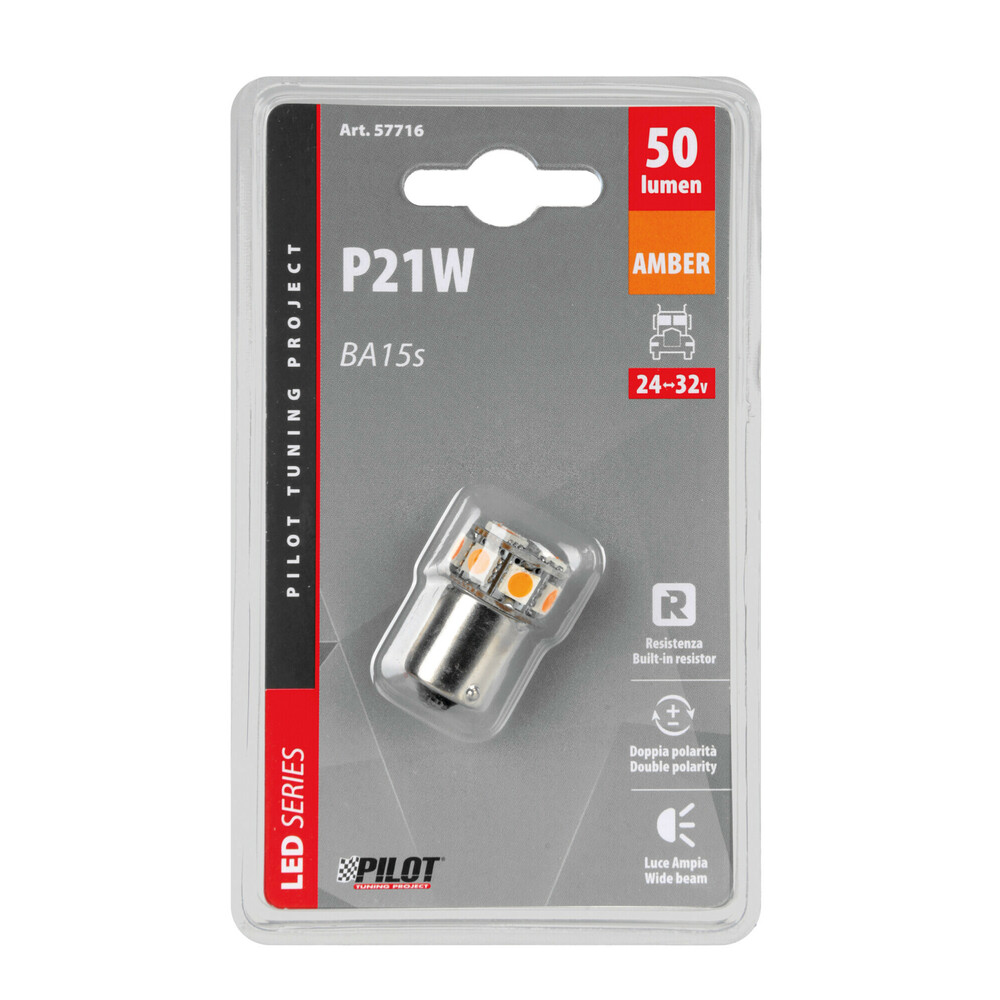 Εικόνα 2 από 2 — P21W 24/32V Ba15s 50lm 10xSMDx1CHIP LED CAN-BUS (ΦΟΥΝΤΟΥΚΙ) ΠΟΡΤΟΚΑΛΙ ΔΙΑΘΛΑΣΗΣ BLISTER​ LAMPA – 1 TEM.