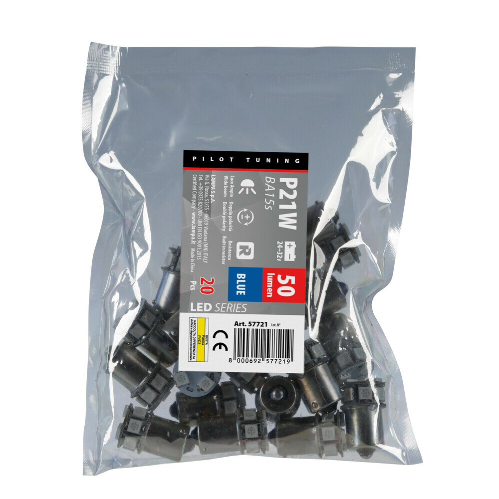 Εικόνα 2 από 2 — P21W 24/32V Ba15s 50lm 10xSMDx1CHIP LED CAN-BUS (ΦΟΥΝΤΟΥΚΙ) ΜΠΛΕ ΔΙΑΘΛΑΣΗΣ ΣΑΚΟΥΛΑ LAMPA – 20 TEM.