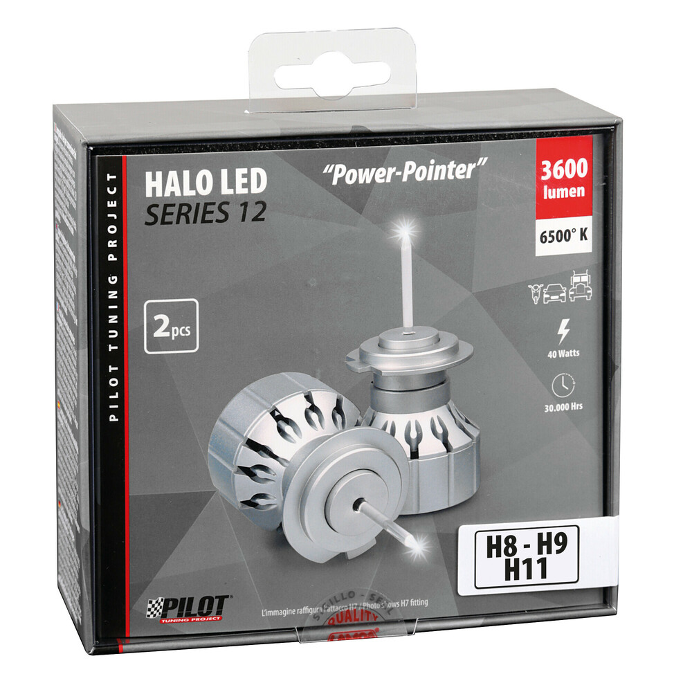 Εικόνα 2 από 2 — H8/H9/H11 9>32V 6.500K 3.600lm 40W PX26d HALO LED SERIES 12 POWER-POINTER LED KIT 2ΤΕΜ.