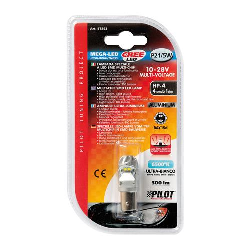 Εικόνα 3 από 4 — P21/5W 10-28V BAY15d MEGA-LED 300LM ΔΙΑΘΛΑΣΗΣ ΛΕΥΚΟ (ΔΙΠΟΛΙΚΟ) BLISTER 1ΤΕΜ.