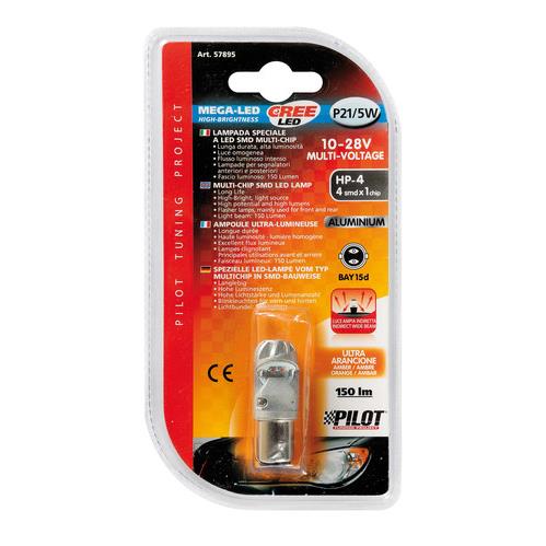 Εικόνα 3 από 4 — P21/5W 10-28V BAY15d CREE MEGA-LED 150LM ΔΙΑΘΛΑΣΗΣ ΠΟΡΤΟΚΑΛΙ (ΔΙΠΟΛΙΚΟ) BLISTER 1ΤΕΜ.