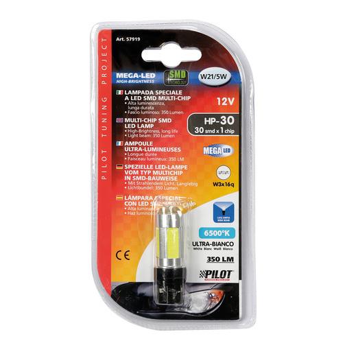 Εικόνα 4 από 4 — W21/5W 12V MEGA-LED30 6.500Κ W3x16q 350LM ΔΙΑΘΛΑΣΗΣ (ΚΑΡΦΩΤΟ) BLISTER 1ΤΕΜ