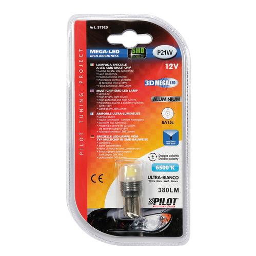 Εικόνα 2 από 4 — P21W 12V MEGA-LED 3D 6.500K BA15s 380LM ΔΙΑΘΛΑΣΗΣ (ΜΟΝΟΠΟΛΙΚΟ -FIAT) BLISTER 1ΤΕΜ.