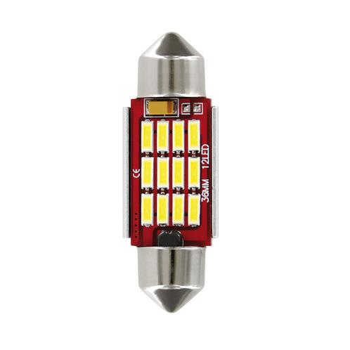 Εικόνα 1 από 5 — ΛΑΜΠΑΚΙ ΠΛΑΦΟΝΙΕΡΑΣ 12V 12x36mm 150lm ΛΕΥΚΟ MEGA-LED12 (ΔΙΠΛΗΣ ΠΟΛΙΚΟΤΗΤΑΣ- CAN-BUS) BLISTER 1ΤΕΜ.