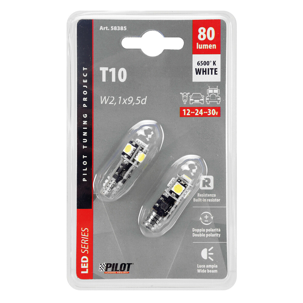 Εικόνα 3 από 3 — T10 W5W 12/30V W2,1×9,5d 80lm 5SMD LED ΛΕΥΚΟ (ΚΑΡΦΩΤΟ-ΤΡΙΠΛΟΕΣΤΙΑΚΟ- CAN-BUS) 2ΤΕΜ.