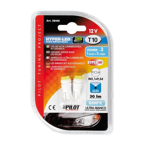Εικόνα 4 από 4 — T10 W5W 12V W2,1×9,5d 30lm HYPER-LED 3 ΛΕΥΚΟ (ΔΙΠΛΗΣ ΠΟΛΙΚΟΤΗΤΑΣ-ΚΑΡΦΩΤΟ) BLISTER 2ΤΕΜ.