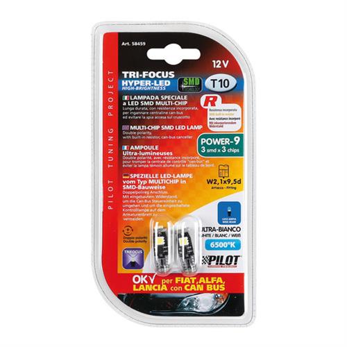 Εικόνα 3 από 4 — T10 W5W 12V W2,1×9,5d 38lm HYPER-LED9 ΛΕΥΚΟ CAN-BUS (ΤΡΙΠΛΟΕΣΤΙΑΚΟ-FIAT+ALFA ROMEO+LANCIA)2ΤΕΜ.